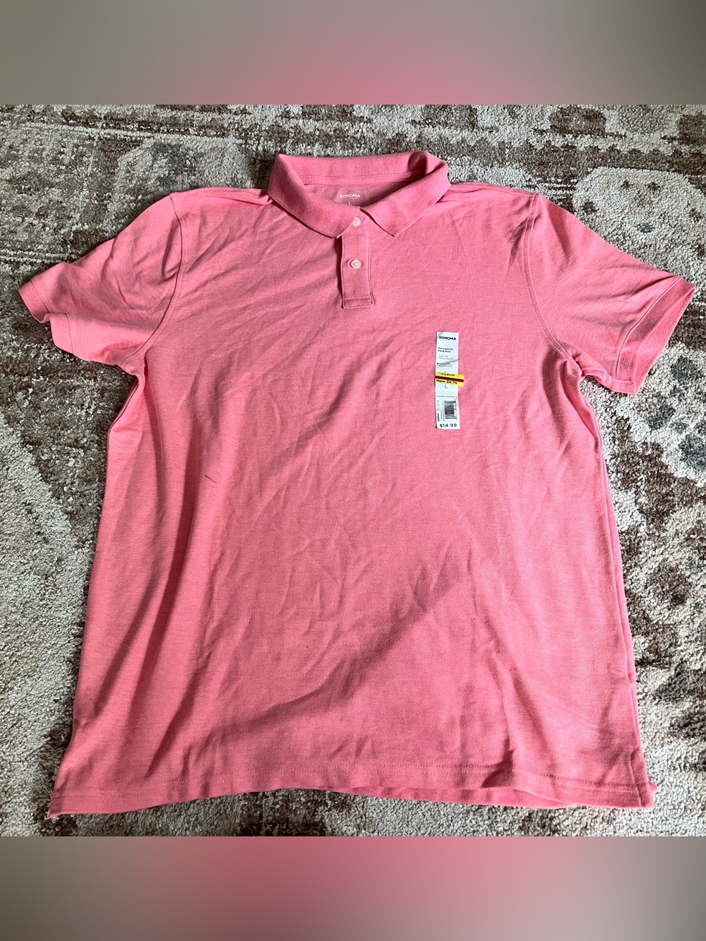 Sonoma Men’s Coral Pink Polo Shirt